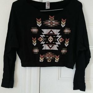 Cropped long sleeve top